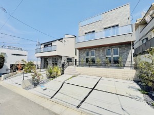 藤沢市片瀬山、新築一戸建ての外観画像です