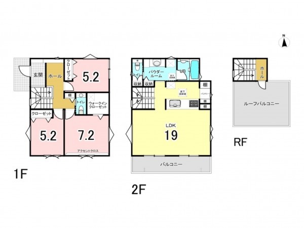 藤沢市片瀬山、新築一戸建ての間取り画像です