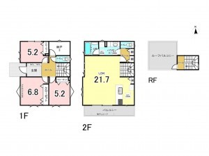 藤沢市片瀬山、新築一戸建ての間取り画像です
