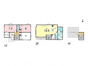 藤沢市片瀬山、新築一戸建ての間取り画像です