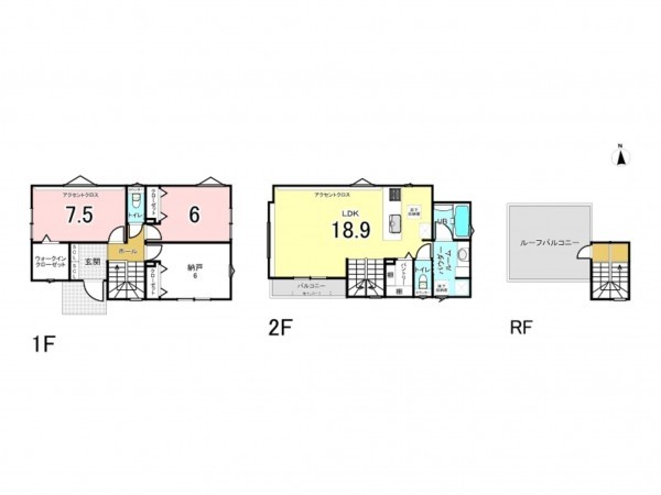 藤沢市片瀬山、新築一戸建ての間取り画像です