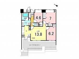 藤沢市大鋸、中古マンションの間取り画像です