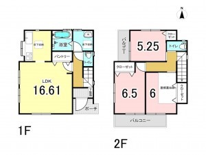 藤沢市渡内、新築一戸建ての間取り画像です