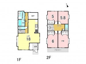藤沢市鵠沼海岸、中古一戸建ての間取り画像です