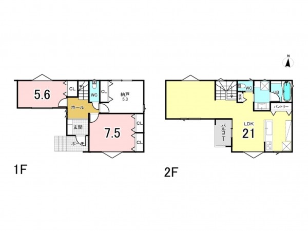 藤沢市辻堂、新築一戸建ての間取り画像です