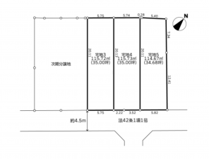 藤沢市善行坂、土地の間取り画像です