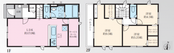 藤沢市亀井野、新築一戸建ての間取り画像です