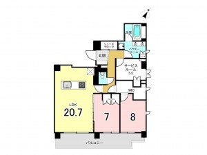 藤沢市鵠沼海岸、中古マンションの間取り画像です