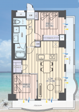藤沢市片瀬海岸、中古マンションの間取り画像です