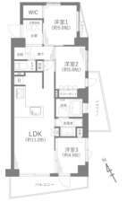 藤沢市片瀬、中古マンションの間取り画像です