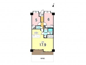 藤沢市辻堂西海岸、中古マンションの間取り画像です