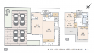 藤沢市鵠沼松が岡、中古一戸建ての間取り画像です