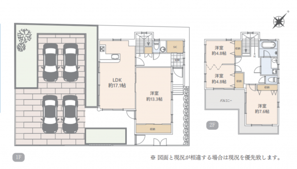 藤沢市鵠沼松が岡、中古一戸建ての間取り画像です