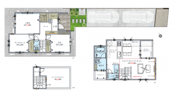 藤沢市本鵠沼、新築一戸建ての間取り画像です