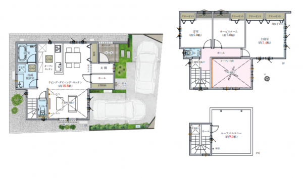 藤沢市本鵠沼、新築一戸建ての間取り画像です