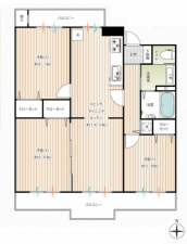 藤沢市大庭、中古マンションの間取り画像です