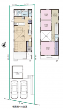 藤沢市辻堂、新築一戸建ての間取り画像です