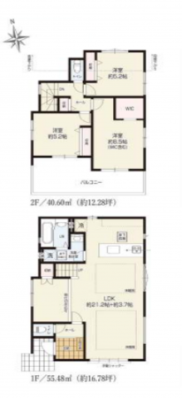 藤沢市本藤沢、新築一戸建ての間取り画像です