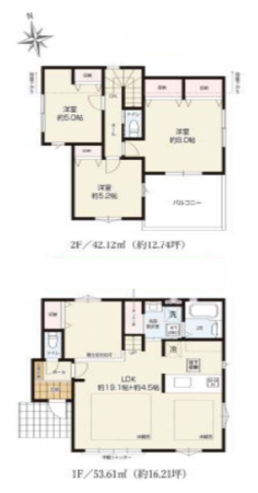 藤沢市本藤沢、新築一戸建ての間取り画像です