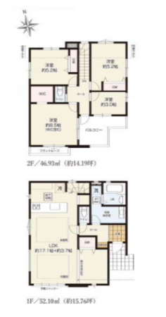 藤沢市本藤沢、新築一戸建ての間取り画像です