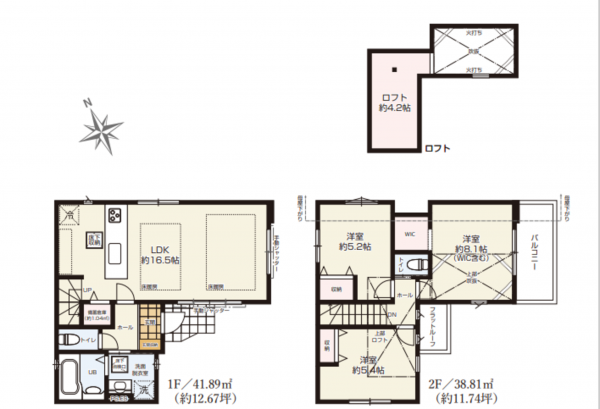 藤沢市片瀬、新築一戸建ての間取り画像です