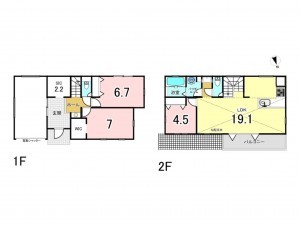 藤沢市辻堂東海岸、新築一戸建ての間取り画像です