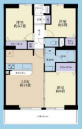 藤沢市羽鳥、中古マンションの間取り画像です