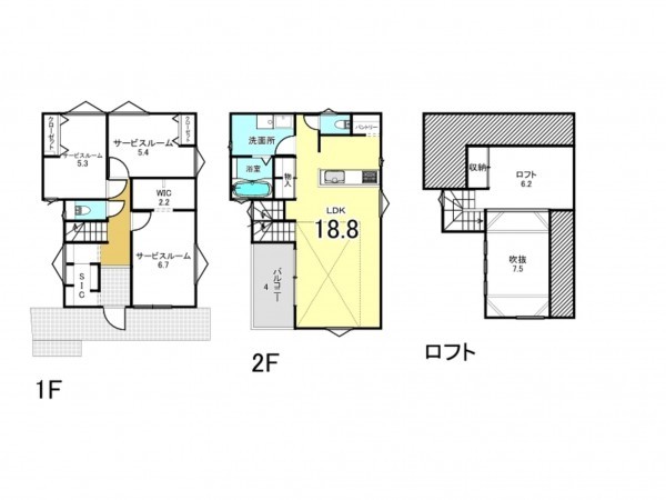 藤沢市亀井野、新築一戸建ての間取り画像です