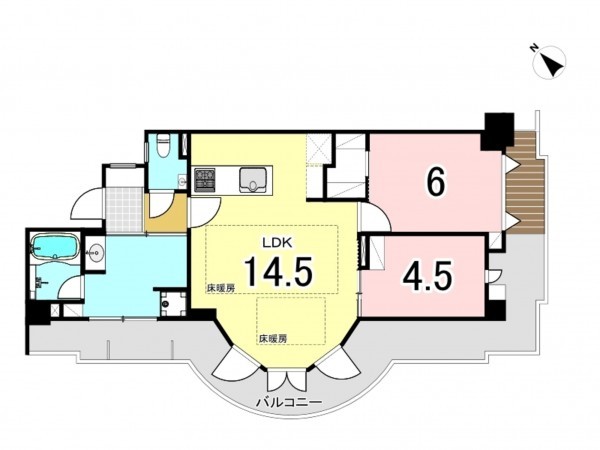 藤沢市片瀬海岸、中古マンションの間取り画像です