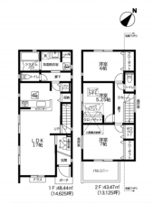 藤沢市善行坂、新築一戸建ての間取り画像です