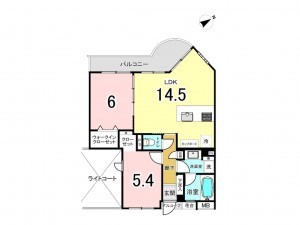 藤沢市鵠沼海岸、中古マンションの間取り画像です