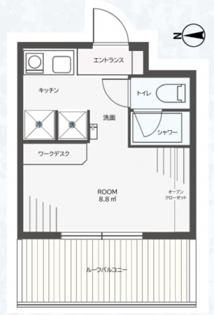 藤沢市藤沢、中古マンションの間取り画像です