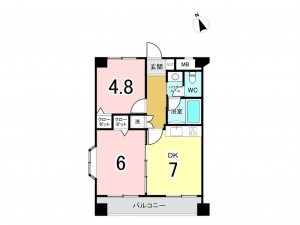 藤沢市川名、中古マンションの間取り画像です