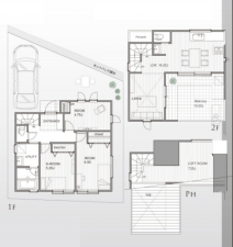 藤沢市鵠沼橘、新築一戸建ての間取り画像です