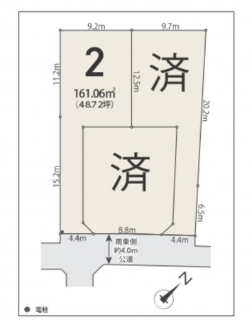 藤沢市鵠沼松が岡、土地の間取り画像です