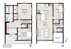 藤沢市辻堂東海岸、新築一戸建ての間取り画像です