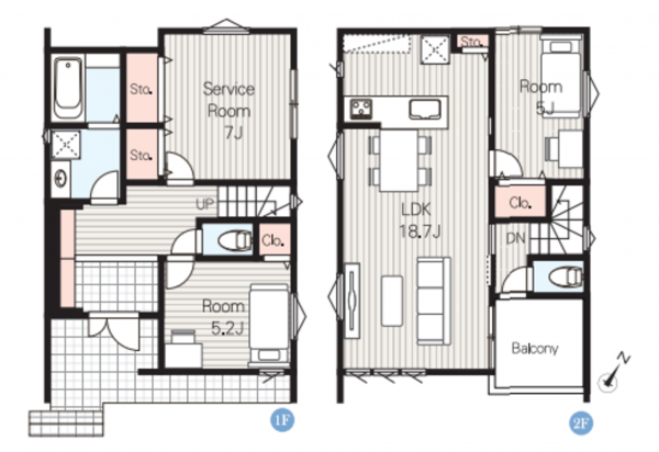 藤沢市辻堂東海岸、新築一戸建ての間取り画像です