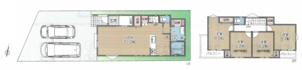 藤沢市鵠沼神明、新築一戸建ての間取り画像です
