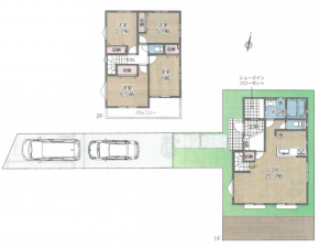 藤沢市鵠沼神明、新築一戸建ての間取り画像です