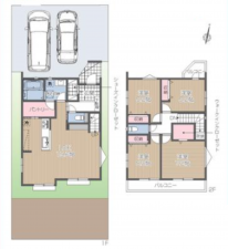 藤沢市鵠沼神明、新築一戸建ての間取り画像です