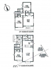 藤沢市辻堂元町、新築一戸建ての間取り画像です