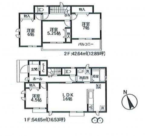 藤沢市辻堂元町、新築一戸建ての間取り画像です