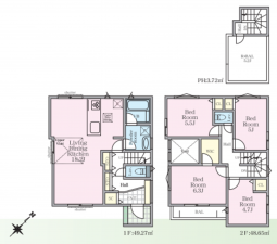 藤沢市城南、新築一戸建ての間取り画像です