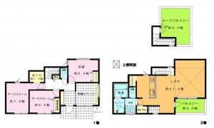 藤沢市鵠沼海岸、新築一戸建ての間取り画像です