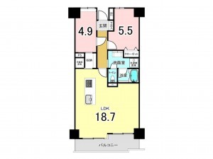 藤沢市片瀬海岸、中古マンションの間取り画像です