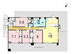 藤沢市本鵠沼、中古マンションの間取り画像です