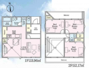 藤沢市片瀬山、新築一戸建ての間取り画像です