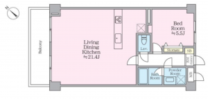 藤沢市片瀬海岸、中古マンションの間取り画像です
