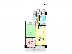 藤沢市花の木、中古マンションの間取り画像です