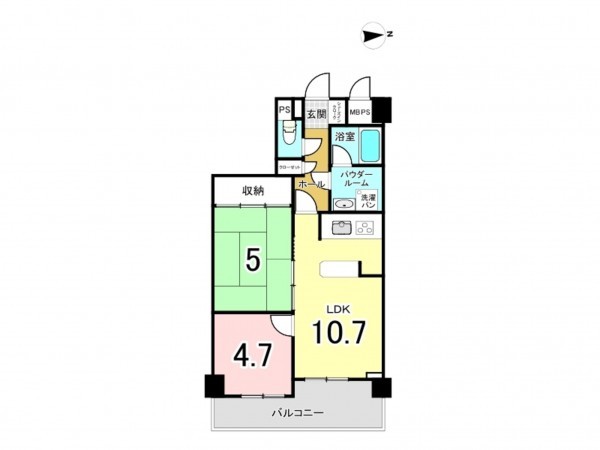 藤沢市花の木、中古マンションの間取り画像です